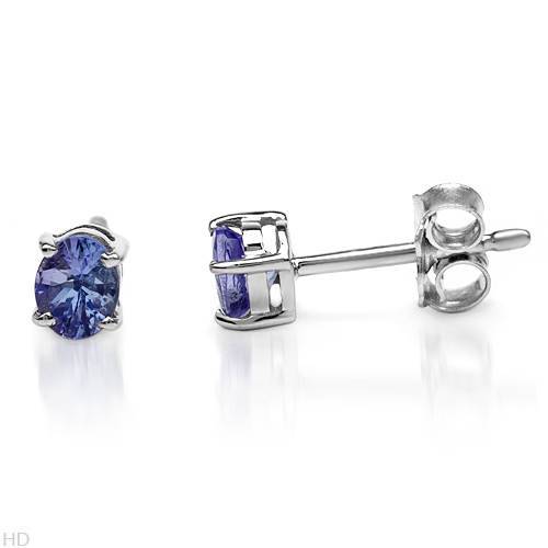**SPARKLING**0.62ctw Natural Tanzanite Studs in 925 Sterling Silver***