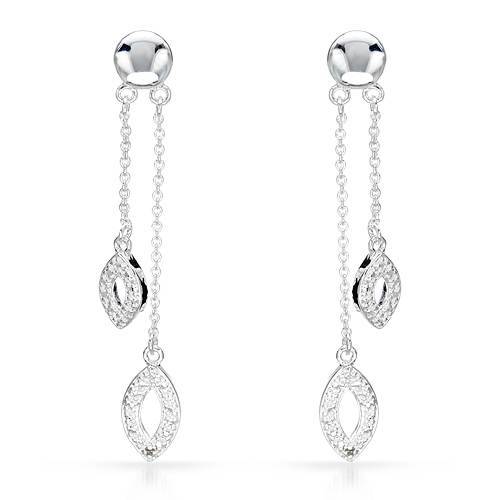 0.01ctw Diamond Drop Earrings in 925 Sterling Silver
