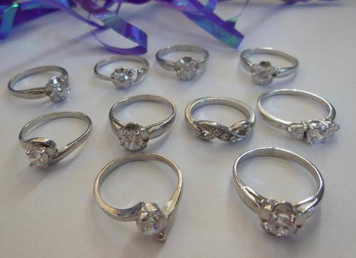 **MIXED BULK LOT**Women`s CZ Rings**10 RINGS**Incredible Value**