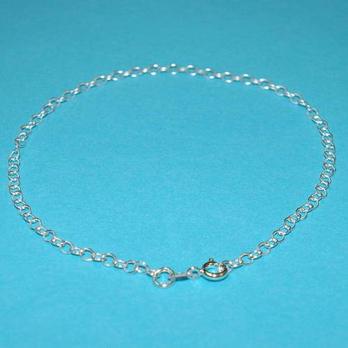 **925 Sterling Silver** Oval Cable anklet**23cm**