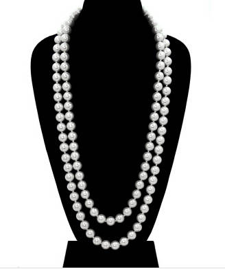 Beaded White Layered Faux Pearl Necklace