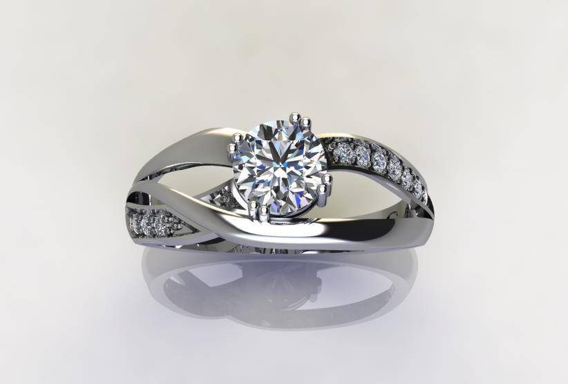 *CD DESIGNER JEWELRY*1.11ctw CZ Engagement Ring in 925 Sterling Silver*Size R*