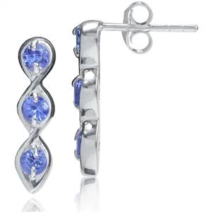 0.66ctw Natural Tanzanite Drop Earrings in 925 Sterling Silver