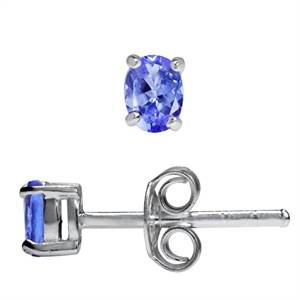 0.40ctw Natural Tanzanite Stud Earrings in 925 Sterling Silver