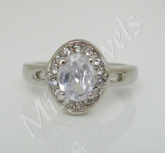 Oval Cut CZ Engagement Ring**Size 8**