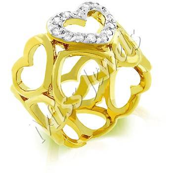 CubicZirconia Paved 2 Row Eternity Heart Ring Size 8 or 9