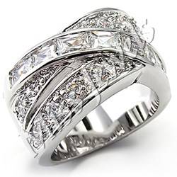 Cross-Over Design Cr Diamond Wedding Band Sizes 8/10