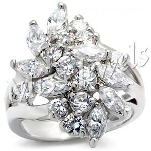 Floral CubicZirconia Costume Dress Ring- Sizes 7-10