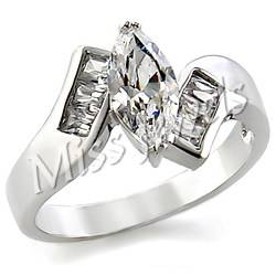 3.25ctw Marquise cut CubicZirconia Engagement Style Ring- Size 7-10