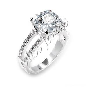 6ct Ascher Cut Cubic Zirconia Engagement Style Ring- Size 8-10