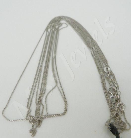 9ct WHITE GOLD 45cm Wheat Chain
