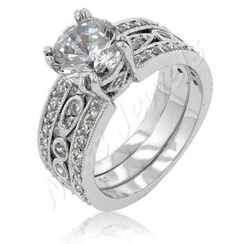 Magnificent 1.75ctw 2-Piece Cr. Diamond Wedding set