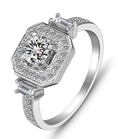 1.06ctw Colourless Cubic Zirconia Ring in 925 Sterling Silver- Size 7/ 8
