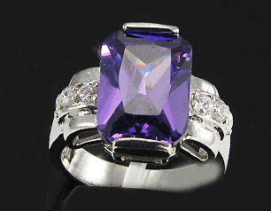 **New Listing**Purple Nights**Simulated Purple Sapphire and diamond dress ring*Size 8.75