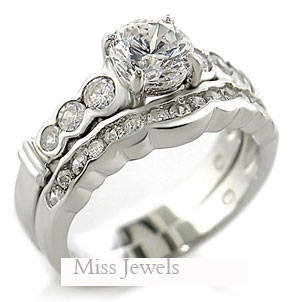 Gorgeous 2-piece wedding set with 1.15ct solitaire