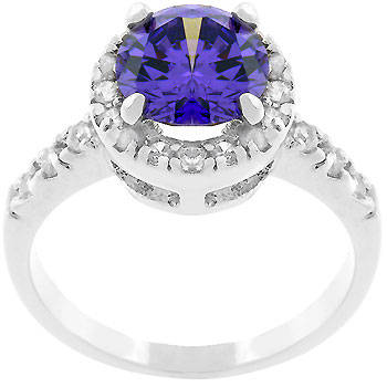 **GORGEOUS** Simulated tanzanite and diamond engagement ring**