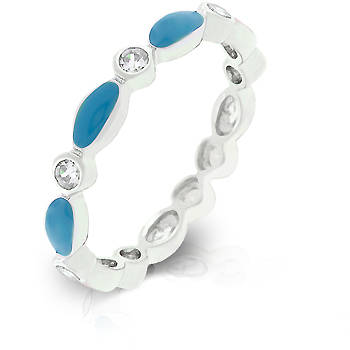 **FUNKY**Blue topaz enamel stackable ring**Size 7/8**