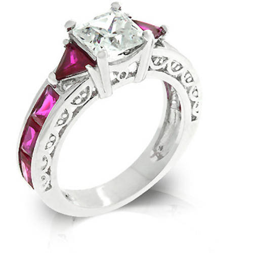 **STUNNING**Simulated Ruby Engagement Ring**Size 6/7**