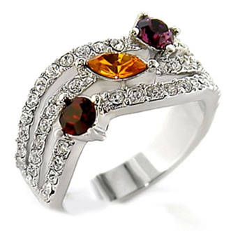 **GORGEOUS**Swarovski Coloured Crystal Dress Ring**Size 7-10***