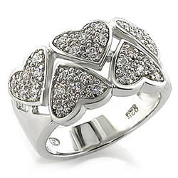**BEAUTIFUL**Clear cz heart detailed ring**Stunning**Size 7-10***