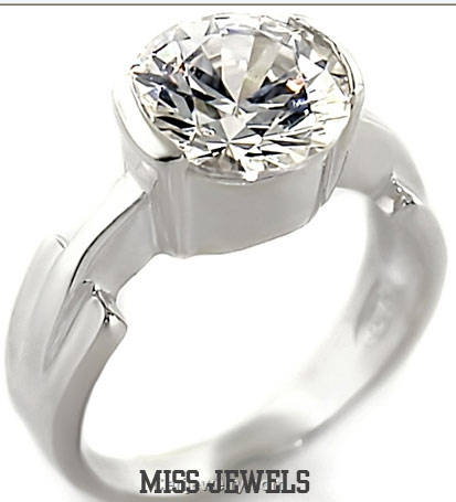 Simulated Diamond 925 Sterling Silver Engagement ring Size 8/9
