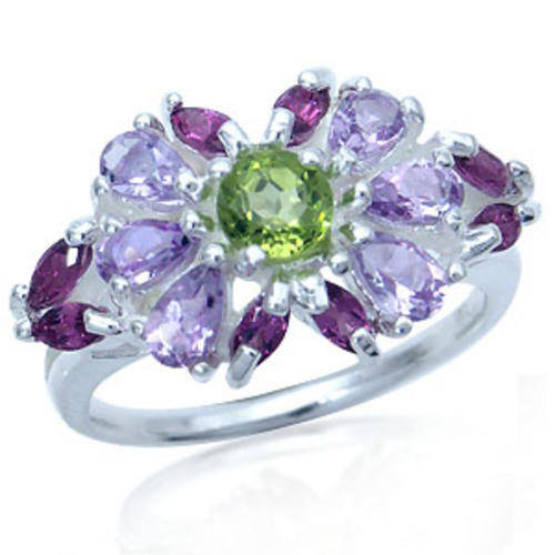 **R5000**NEW ARRIVAL**1.32ctw**Authentic Gemstones**925 Sterling Silver Cluster Ring