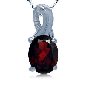 **GORGEOUS!!!**925 Sterling Silver**1.57ct Natural Garnet Pendant**