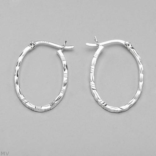 **NEW**STYLISH Patterned 925 Sterling Silver Hoop Earrings**
