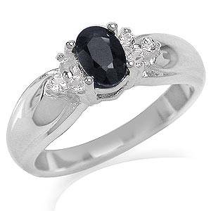 **GORGEOUS NEW ARRIVAL**0.60ct Natural Black Sapphire in 925 Sterling Silver***Size 7**