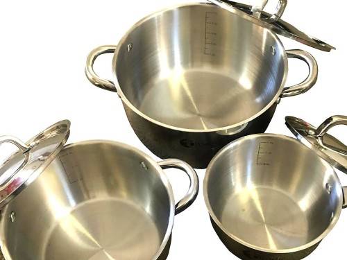 Brand New Heavy Bottom 7 Piece Gourmet Stainless Steel Induction Cookware Set