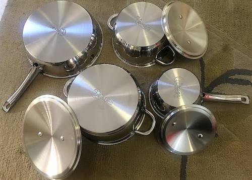 Brand New Heavy Bottom 7 Piece Gourmet Stainless Steel Induction Cookware Set