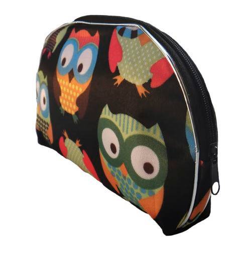 5-Piece Owl Zipper Pouch Bags for Cosmetics, Stationary, Jewelry etc. 5 Bags fit in 1 Bag!