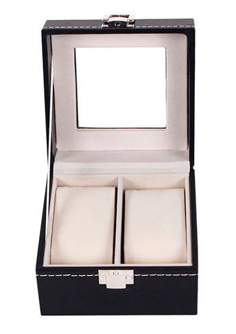 2-Compartment Wrsit Watch Case Storage Display Box