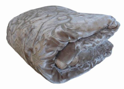 Super Soft 3 PLY HEAVY Quality Mink & Embossed Blanket - Dark Grey