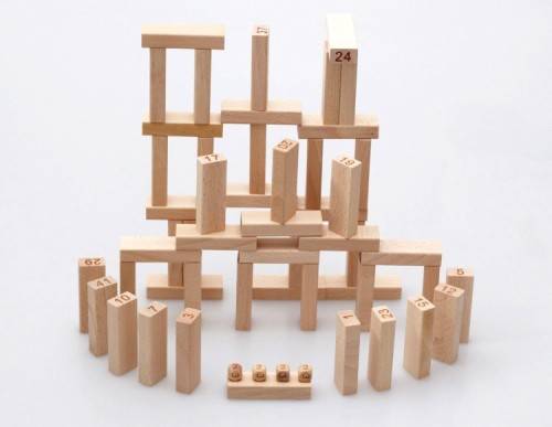54pcs Wooden Stacking and Balancing Wiss Game Toy - Numbers