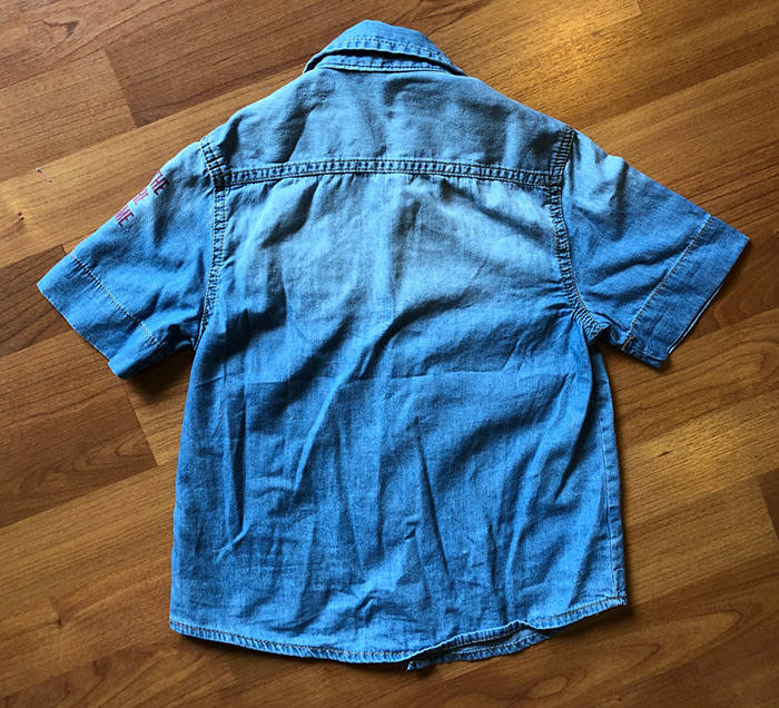 100% Cotton Denim Boys Half-Sleeve Casual Shirt - For 5-6 Years Boys(USED)