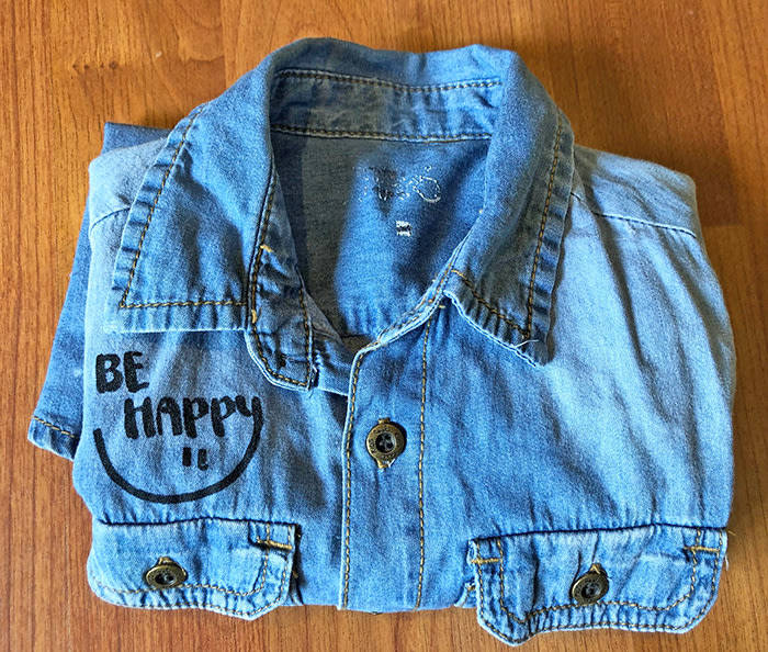 100% Cotton Denim Boys Half-Sleeve Casual Shirt - For 5-6 Years Boys(USED)