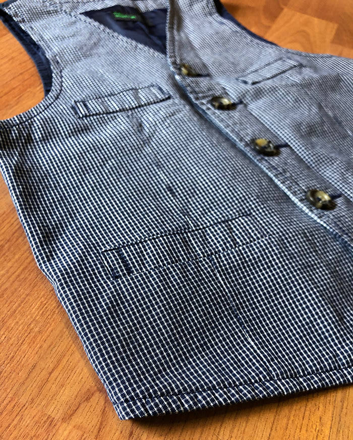 Stile Benetton Boys Navy Sleeveless Jacket  - For 3-4 Years Boys(USED)