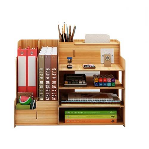 Multi-function Desktop Organizer Wooden Storage Box