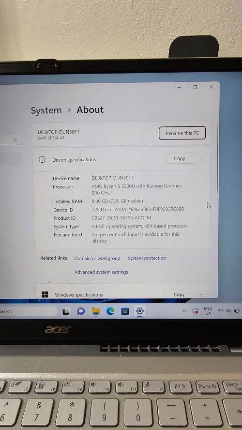 Acer Swift 3 - 14` Ryzen 5 8GB 512GB