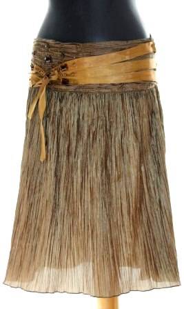 JENNI BUTTON Pleated Embellished Skirt - Size: 32