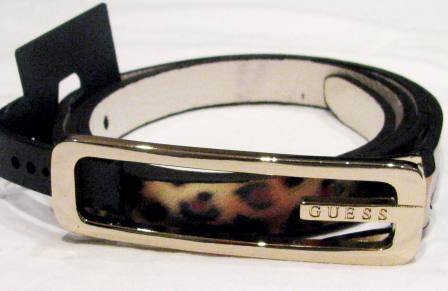 Authentic GUESS Leopard Belt with Long G Buckle [Large]