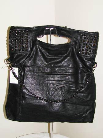 Studded Foldover Rocker Handbag