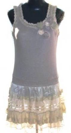 Funky Rose Applique Lace Hem  Dress - Size: 32/34