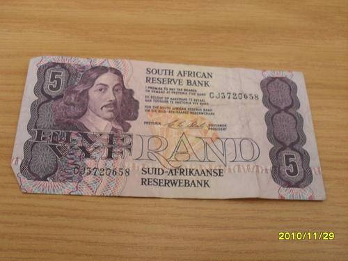 FIVE RAND BANKNOTE CHRIS STALS