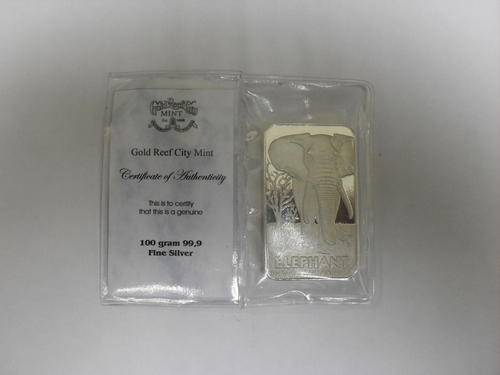ONE HUNDRED GRAM FINE SILVER BULLION BAR