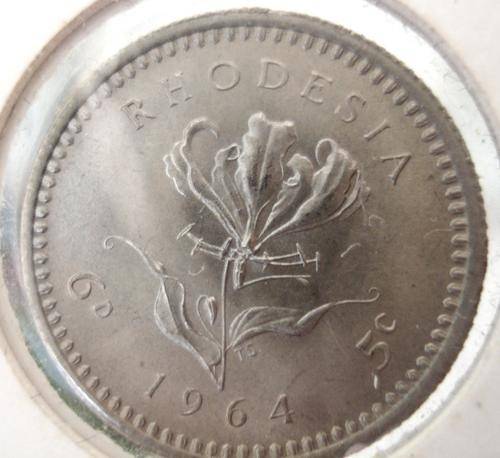RHODESIAN DUAL DENOMINATION 6D/5C    UNC.