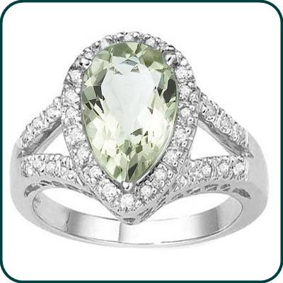 BEAUTIFUL 1.81 CT GR. AMETHYST RING WITH DIAMONDS..925 STERLING SILVER/PLATINUM PLATED