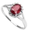 ELEGANT 10 CT GOLD RING WITH RUBY AND DIAMONDS