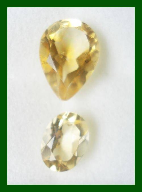 LOVELY SET OF 2 LEMON  CITRINES    PEAR AND OVAL  2.28CT